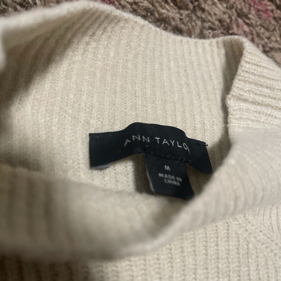 Ann Taylor turtle neck sweater, cream colored, medium - Picture 2 of 4